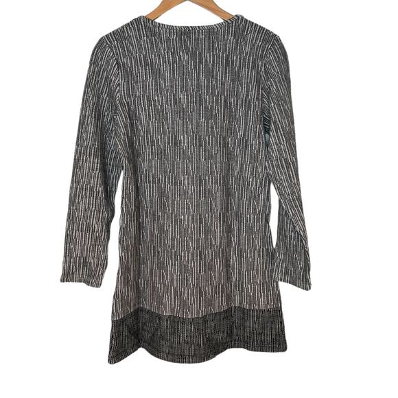 Papillon NEW Textured Liner Print Sweater Dress Grey Size Large - Picture 2 of 15
